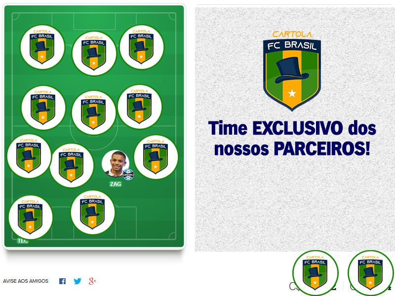 Time exclusivo dos nossos parceiros com escalação visando regularidade alinhada aos nossos principais objetivos: pontuar bem e mitar na #14 do Cartola FC 2020! Esse é o time principal da equipe do Cartola FC Brasil