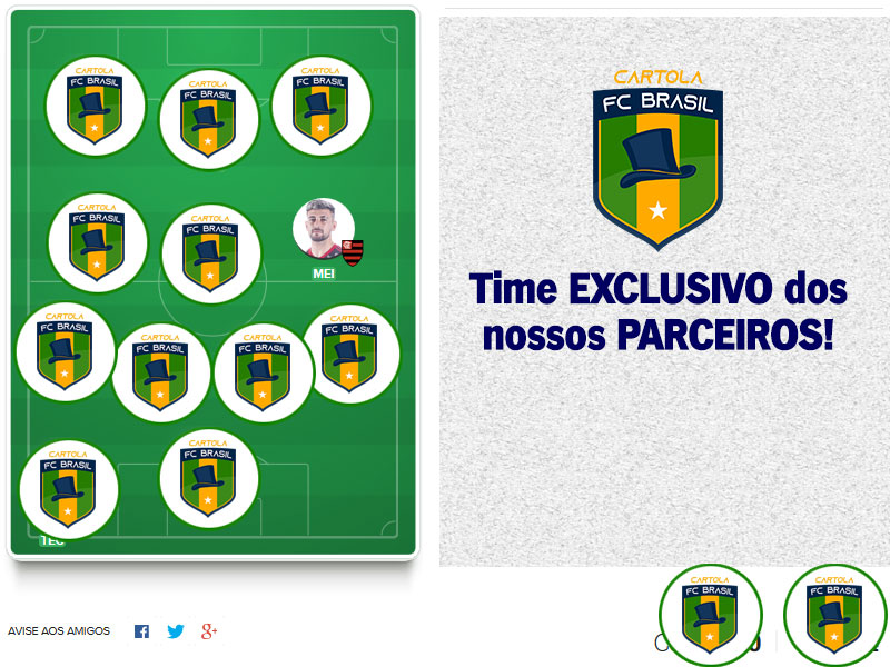 Time exclusivo dos nossos parceiros com escalação visando regularidade alinhada aos nossos principais objetivos: pontuar bem e mitar na #8 do Cartola FC 2020! Esse é o time principal da equipe do Cartola FC Brasil